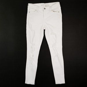 OLD NAVY white distressed Rockstar Mid-Rise jeans size 2